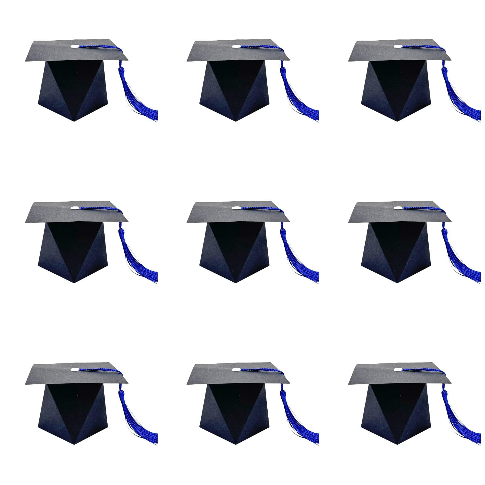 Graduation Candy Boxes 30 Pcs - Grad Cap Shaped DIY Gift Boxes for Party Favors, Graduation Decorations, and Ceremony Containers, Graduation Decorations Supplies (Blue)