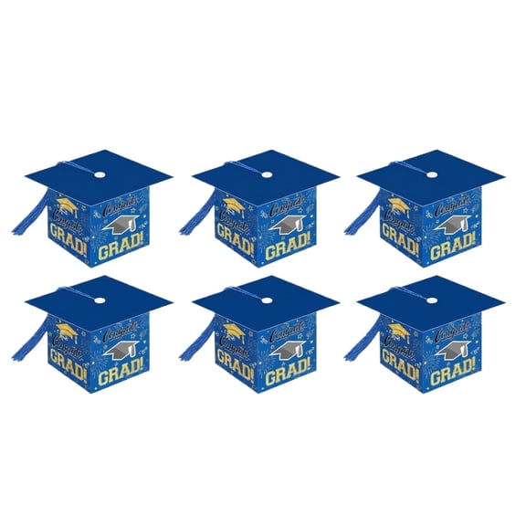 Graduation Candy Decoration Box, 3D Grad Cap Design, DIY Party Favor, College Celebration, 12-Piece Set