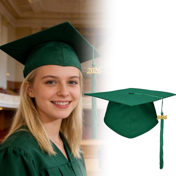 Graduation Cap 2026, Grad Cap Headband with 2026 Tassel, Unisex Adult Matte Graduation Hat for High School Bachelor Master