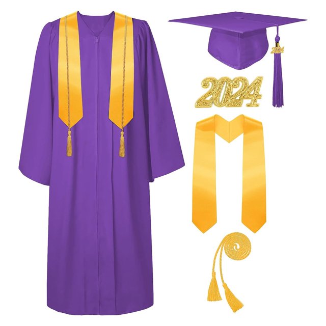 Graduation Cap And Gown 2024 Set With Tassel Honor Cord Graduation