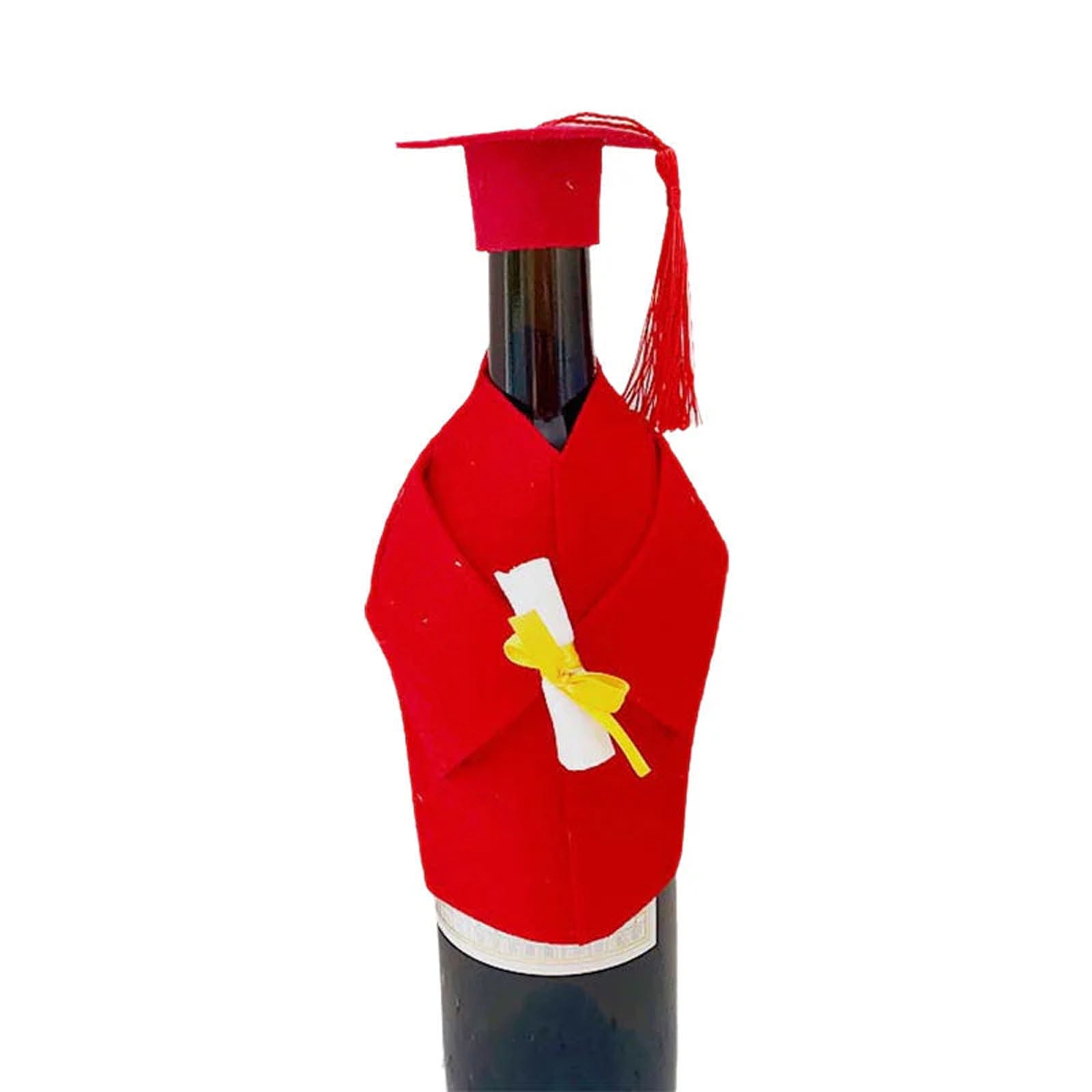 Graduation Cap And Gown Wine Bottle Decoration Graduation Season ...