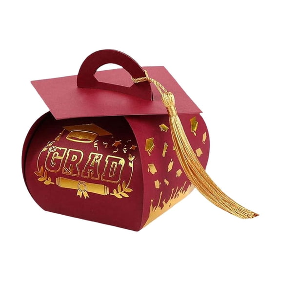 Graduation Cap Candy Box with Tassel 2026 PRYESS, Graduation Candy Box Gift Box Cap Box for Graduation, Party, Class of 2026, Candy Box, Red