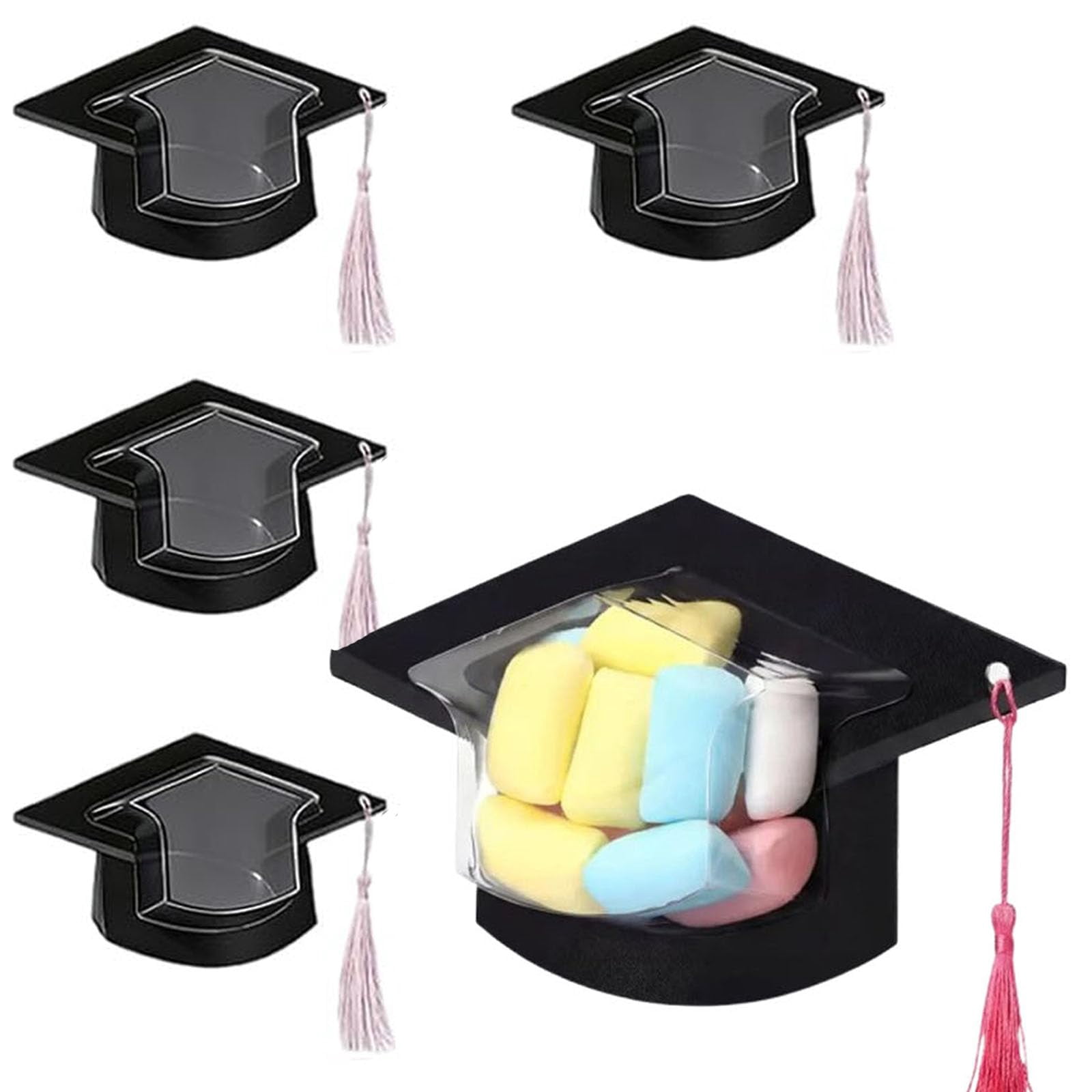 Snack Container Graduation Graduation Cap Candy Cards with Candy Dome Holder and Tassel, DIY ...
