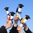 thumbnail image 1 of Graduation Cap Decorations 10 Pack Mini Graduation Caps Blake Bottle Toppers Bachelor Graduation Hat Shaped Party Decorations with Tassels, 1 of 6