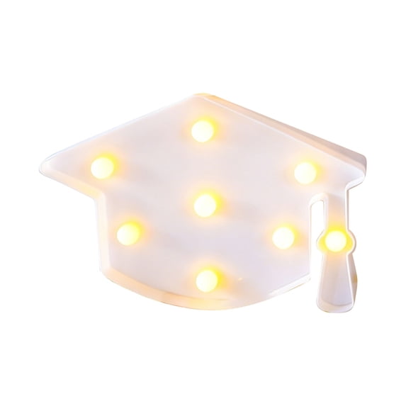 Graduation Cap Decorations, Light Up Letters Grad Hat, Battery Powered Marquee Lights, Party Table Centerpiece for Grad Party, Doctoral Tam Ceremony, 8.6X6inch Marquee Letters