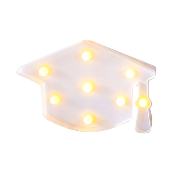Graduation Cap Decorations, Light Up Letters Grad Hat, Battery Powered Marquee Lights, Party Table Centerpiece for Grad Party, Doctoral Tam Ceremony, 8.6X6inch Marquee Letters