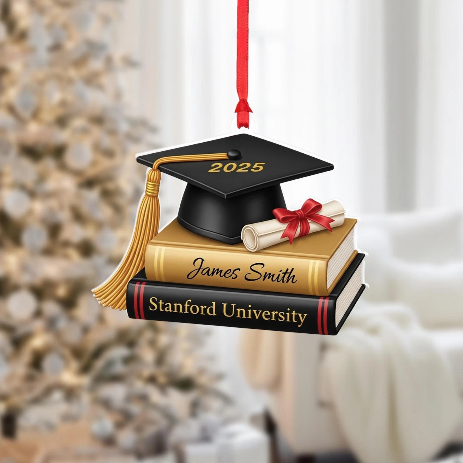 Graduation Cap Diploma Books Acrylic Suncatcher 2D Flat Keepsake Decor 2025