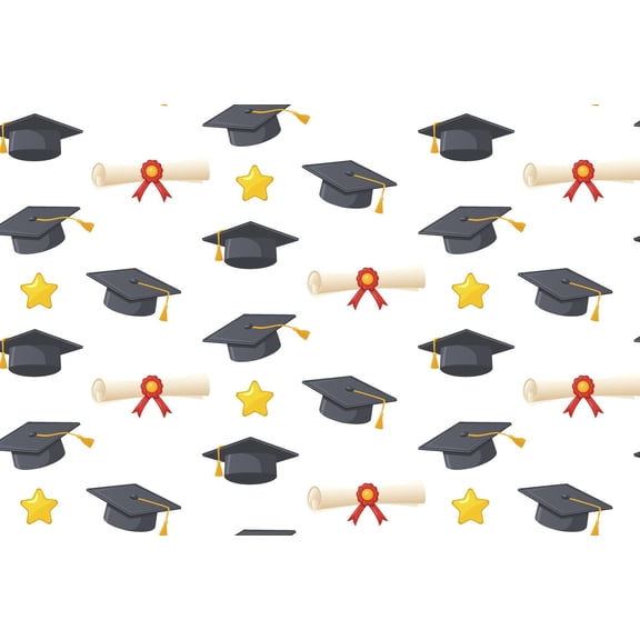 Graduation Cap & Diploma Edible Image Cake Topper for Half Sheet Cake, by Tnct.