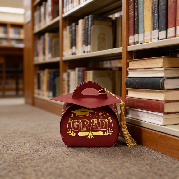 Graduation Cap Favor Boxes with Tassel, Grad Party Treat Boxes for Candy Gifts, 2025 Graduation Decorations Supplies