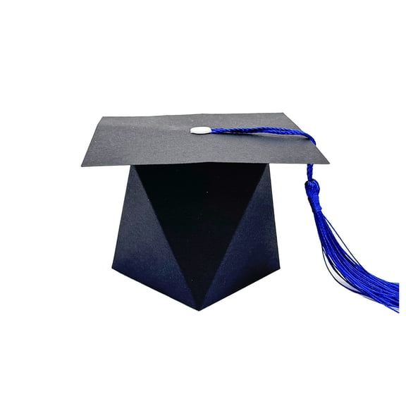 Graduation Cap Gift Box, Graduation Party Favors Mini Cap Candy Boxes, Class Of 2026 Grad Hat Favor Boxes, for Graduation Party Decoration Supplies Blue