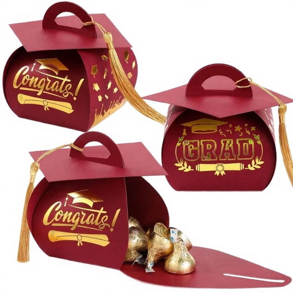 Graduation Cap Gift Boxes Class of 2026 Candy Treat Chocolate Box with Tassel Grad Party Table Centerpiece for Ceremony Graduation Party Favors