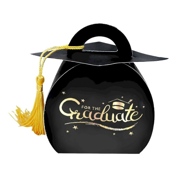 Graduation Cap Gift Boxes, Clearance, Graduation Decorations Class of 2026 Candy Box with Tassel for 2026 Grad Party Favors Supplies, Black
