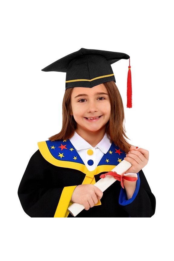 Graduation Cap and Gown Set for Graduation Robe Outfit Various Styles Yellow Cap and Gown Academic Outfit for Senior High School Graduation 13-14 Years