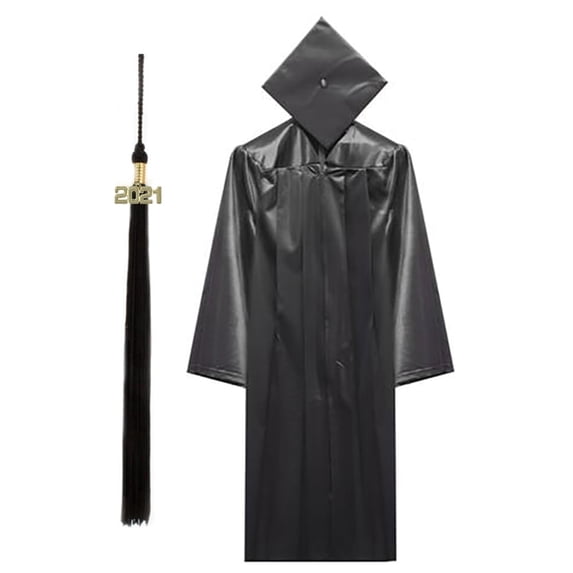 Graduation Cap Gown Tassel Set 2021 - Adult Black Small