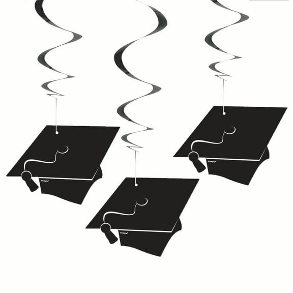 Graduation Cap Hanging Decorations, 26in, 3ct