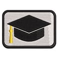 thumbnail image 1 of Graduation Cap Hat Applique Multi-Color Embroidered Hook & Loop Patch - 2.0 Inch Mini, 1 of 5