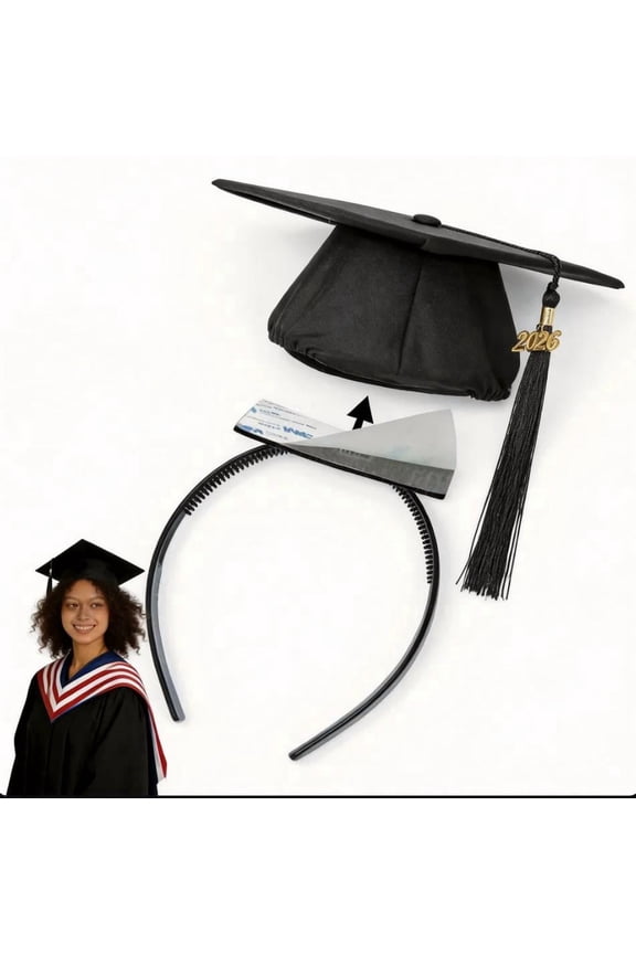Graduation Cap Headband Insert-Anti-Fall Grad Cap Headband for Curly Hair,Graduation Hat Hair Band Accessories