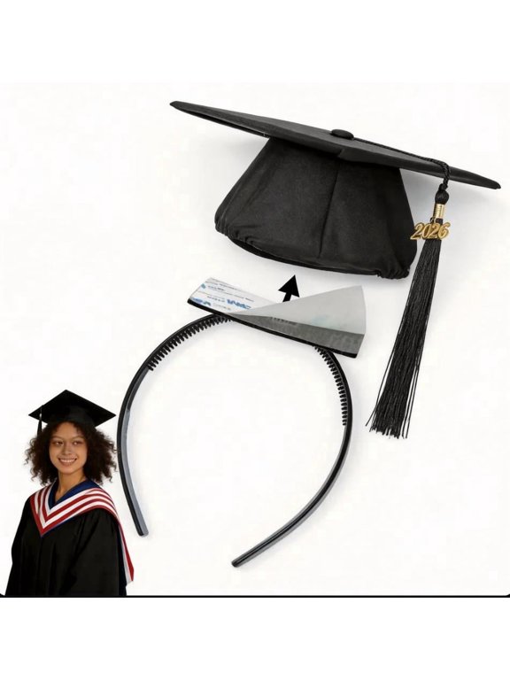 Graduation Cap Headband Insert-Anti-Fall Grad Cap Headband for Curly Hair,Graduation Hat Hair Band Accessories