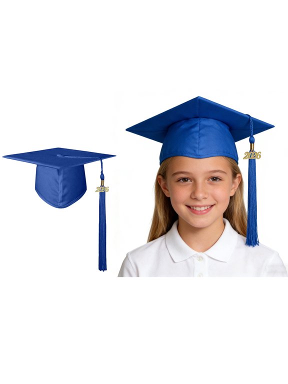 Graduation Cap Kids Blue Graduation Cap with Tassels for Graduation Cap 2026 Graduation Decorations