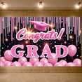 thumbnail image 1 of Graduation Cap Mastered it Banner Golden Text Academic Backdrop Sparkling Stars Dark Background Success Background for Graduation Party University Ceremony Master's Celebration, 1 of 9