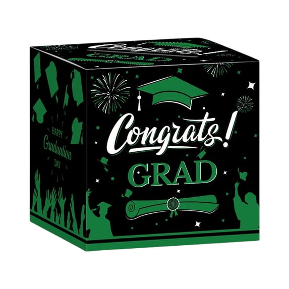Graduation Cap-Shaped Ballot Box, Cardboard Decoration for Party Games and Messages, Foldable Design