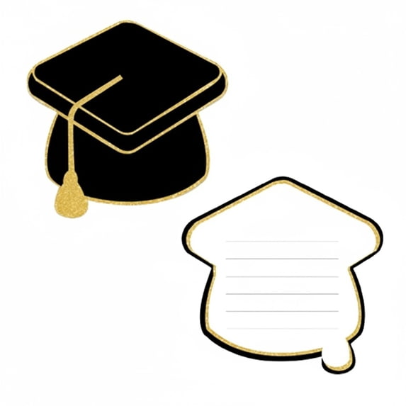 Graduation Cap Shaped Cards Set of 10 Blank Invitation Cards, Handwritten Graduation Party Invitation Cap Cards for Graduation Announcements and Celebration Party Decor