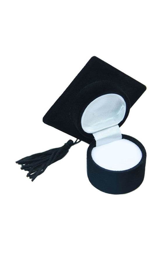 Graduation Cap Shaped Creative Badge Storage Ring Earring Box Organizer Case Graduation Gifts for Celebration Graduation Ring Box for Proposing