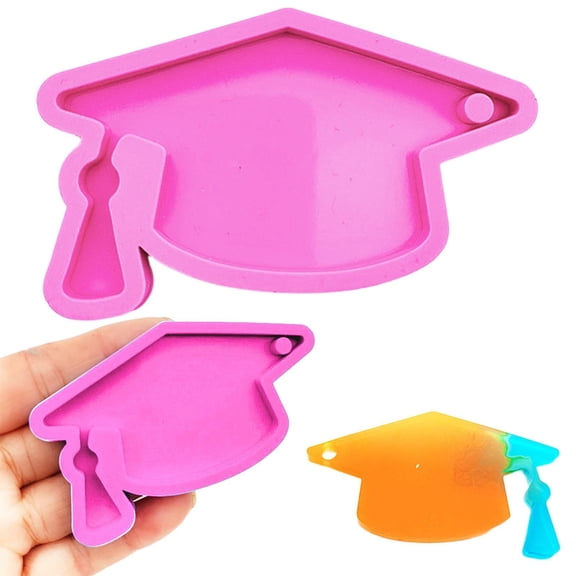 Graduation Cap Silicone Mold, Bachelor Cap Resin Mould, Graduation Season DIY Resin Mold, Doctoral Hat Pendant Silicone Mold, Graduation Keychain Casting Mold for DIY Graduation Craft