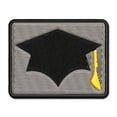 thumbnail image 1 of Graduation Cap Solid Applique Multi-Color Embroidered Iron-On Patch - 3.5 Inch Large, 1 of 5