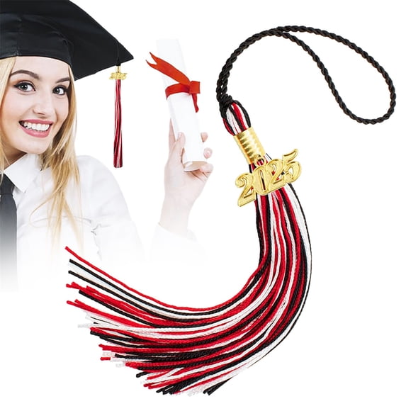 Graduation Cap Tassel With Gold & Silver Threads - Academic Ceremony Tassel For Bachelor, Master, Phd, Keepsake Decor (Multi-Color Options)