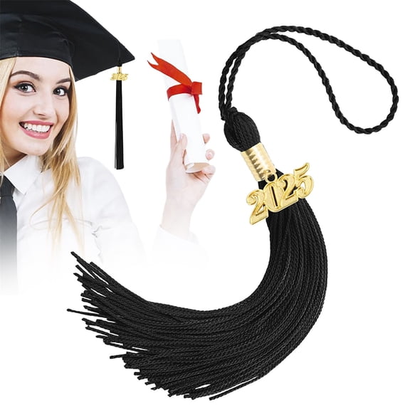 Graduation Cap Tassel with Gold Silver Thread Academic Decoration Bachelor Master PhD Ceremony Home Party Festival Decor Accent