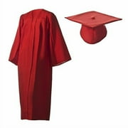 Honors Graduation Acedemic Cap and Gown Set Red, Matte, Size 36 - Unisex - for heights 42 - 45