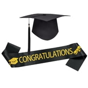 Graduation Caps and Graduation Sash 2025 Set for High School College Bachelors 2Pieces Congrats Grad Party Supplies