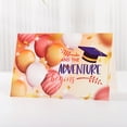 thumbnail image 1 of Graduation Card – “And the Adventure Begins” Design with Balloons and Cap – Blank Inside, Includes Envelope – Ideal Congratulations Gift for Graduates, 1 of 3