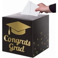 thumbnail image 1 of Graduation Card Box Holder, Congrats Grad Foldable Cardboard Decorations Box for Graduation Party Decoration and Grad Parties (Black), 1 of 10