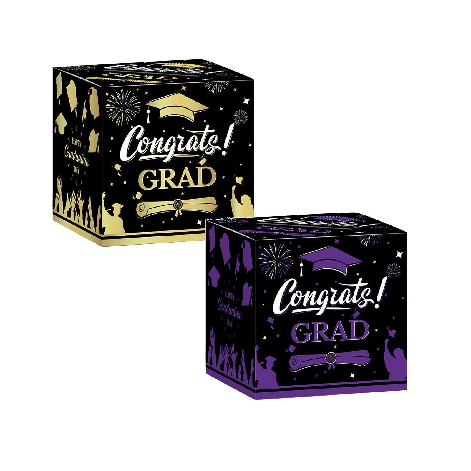 Graduation Card Box Holder Congrats Grad Foldable Cardboard Gift Card ...