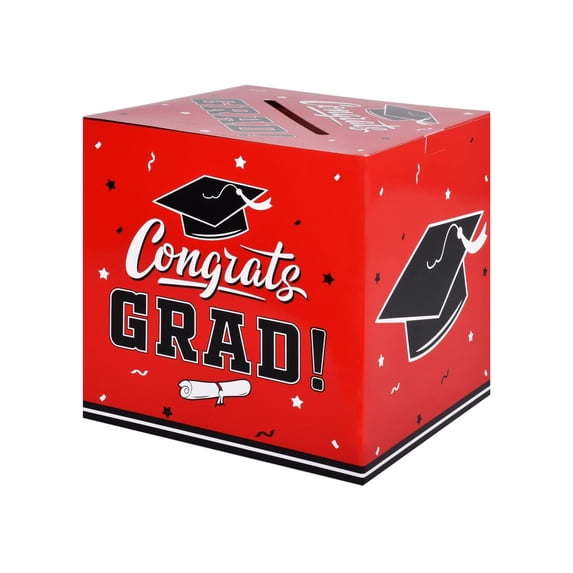 Graduation Card Box Holder, Congrats Grad Gift Money Box, Decorative Graduation Card Storage Case for High School College Grad Party Supplies