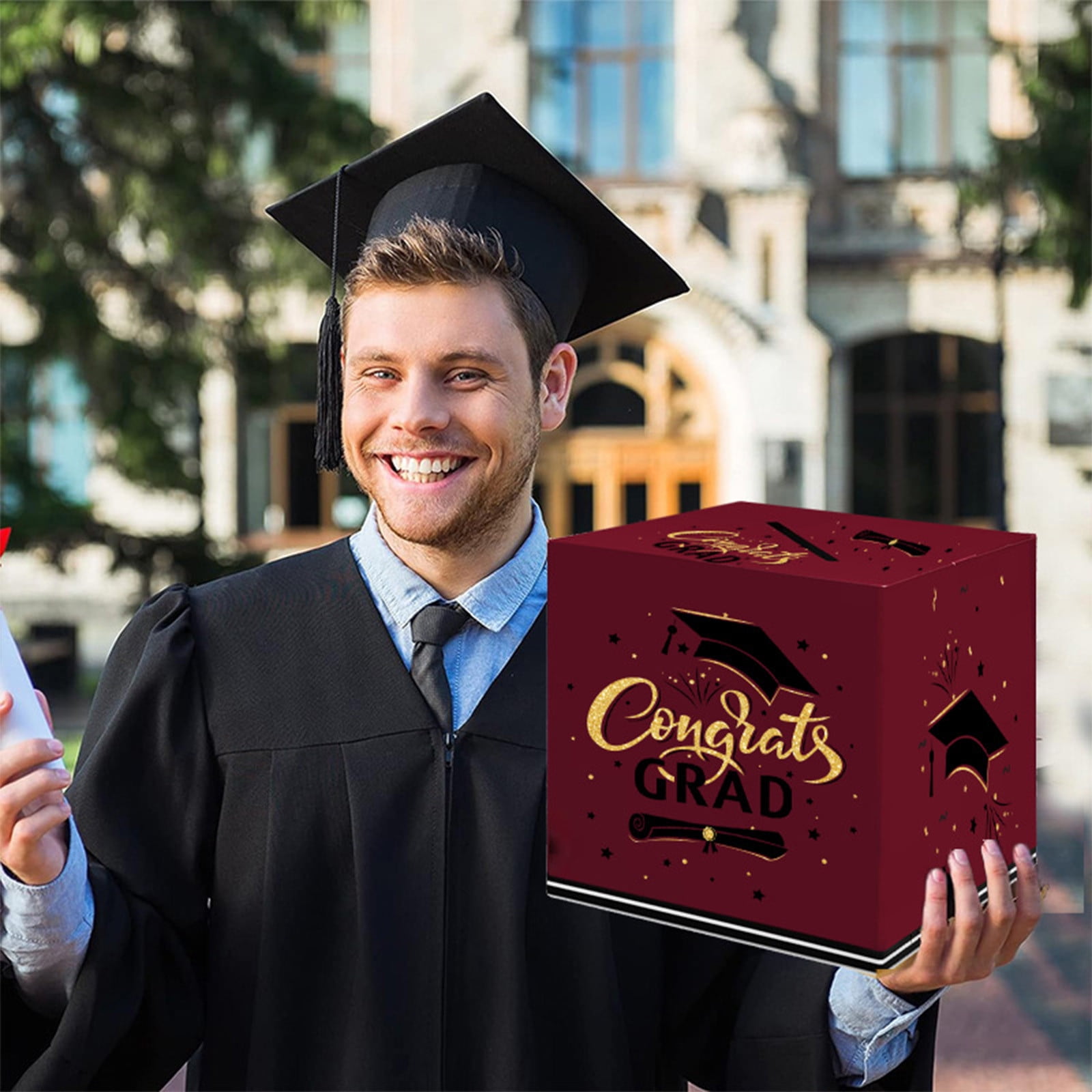 Graduation Card Box, Memory Keepsake for Graduation Party Decor with ...