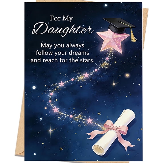 Graduation Card for Daughter – College Graduation Gift from Mom and Dad, Congrats Grad Card 2026, Inspirational Graduation Card for Daughter with Envelope