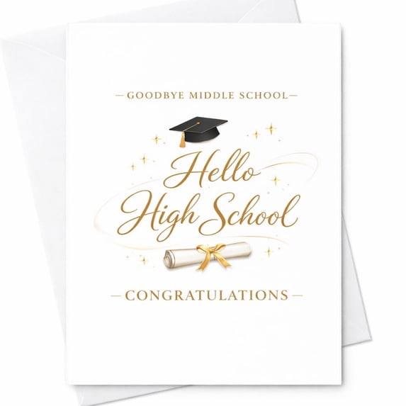 Graduation Card For 6th To 9th Graders - Middle School Farew
