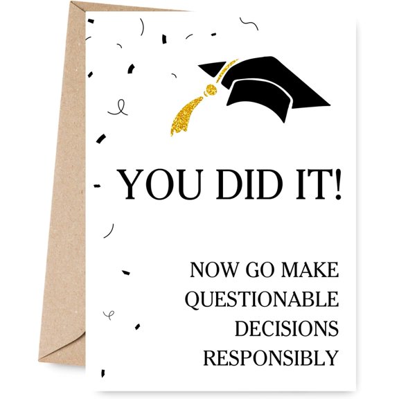 Graduation Card Gifts, Congrats College, High School Graduation Greeting Card with Envelopes, Thank You, Grad Gifts for Daughter, Son