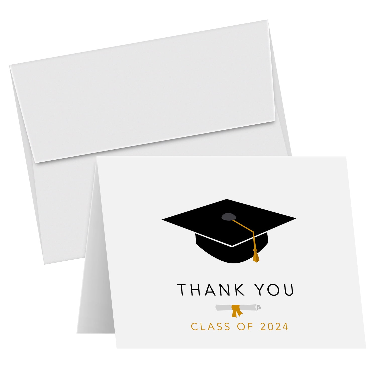 Graduation Cards 2024 – Thank You Card - Cute & Stylish Greeting, Appreciation, Celebratory Greeting Card | 4.25 x 5.5” When Folded (A2 Size) | 80lb Cover (216gsm) | 25 per Pack (Class of 2024) - Walmart.com graduation-cards-2024-thank-you-card-cute-stylish-greeting-appreciation-celebratory-greeting-card-4-25-x-5-5-when-folded-a2-size-80lb-cover-216gsm-25-per-pack-class-of-2024-walmart-com