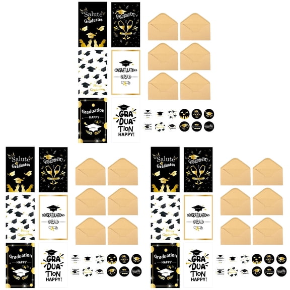 Graduation Cards, 6 Pack with Envelopes, Blank Inside Thank You Cards for Graduates, Class of 2026 Congratulations Card Set, Graduation Party Invitations & Gifts