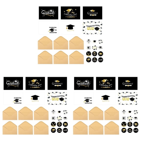 Graduation Cards, 6 Pack with Envelopes, Blank Inside Thank You Cards for Graduates, Class of 2026 Congratulations Card Set, Graduation Party Invitations & Gifts