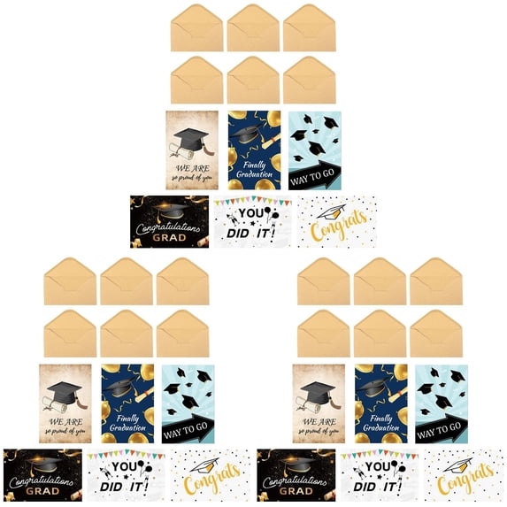 Graduation Cards, 6 Pack with Envelopes, Blank Inside Thank You Cards for Graduates, Class of 2026 Congratulations Card Set, Graduation Party Invitations & Gifts