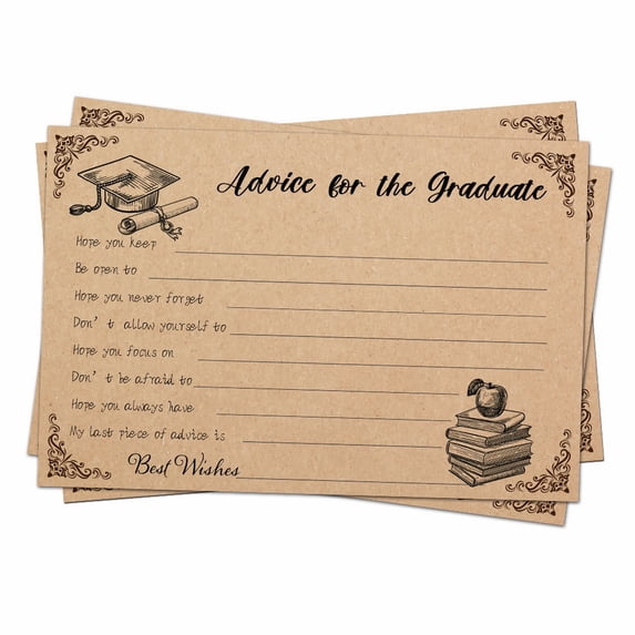 Graduation Cards, Advice Cards for Graduation, 8 Pack 4x6in Handwritten Wishes & Congratulations Cards for Grad, Graduation Card for Class of 2026, Graduation Party Supplies