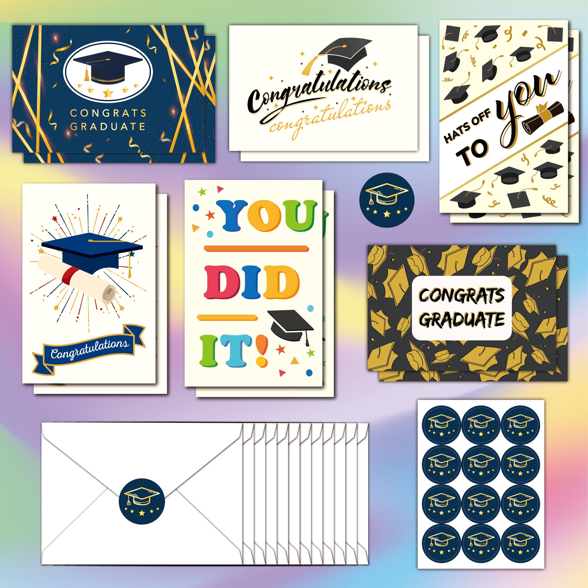 congrats grad cards bulk AUDREE Graduation 2026 with Envelopes and Stickers, 12 Pack 5x7 On the inside add a photo and personalize the message Graduation Cards Bulk, Congrats Card