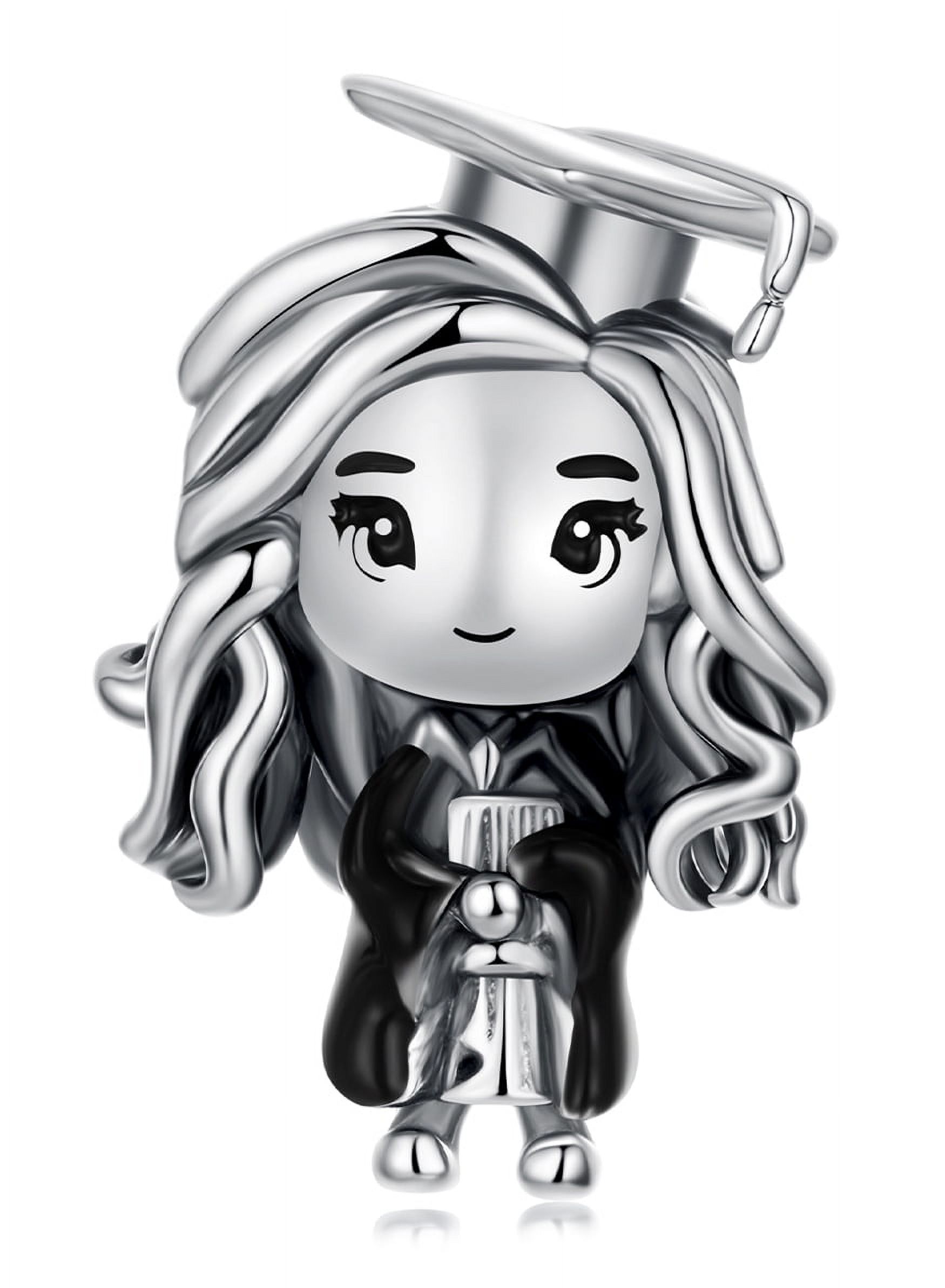 Graduation Charm 925 Sterling Silver Charm , Gift Box Packaging