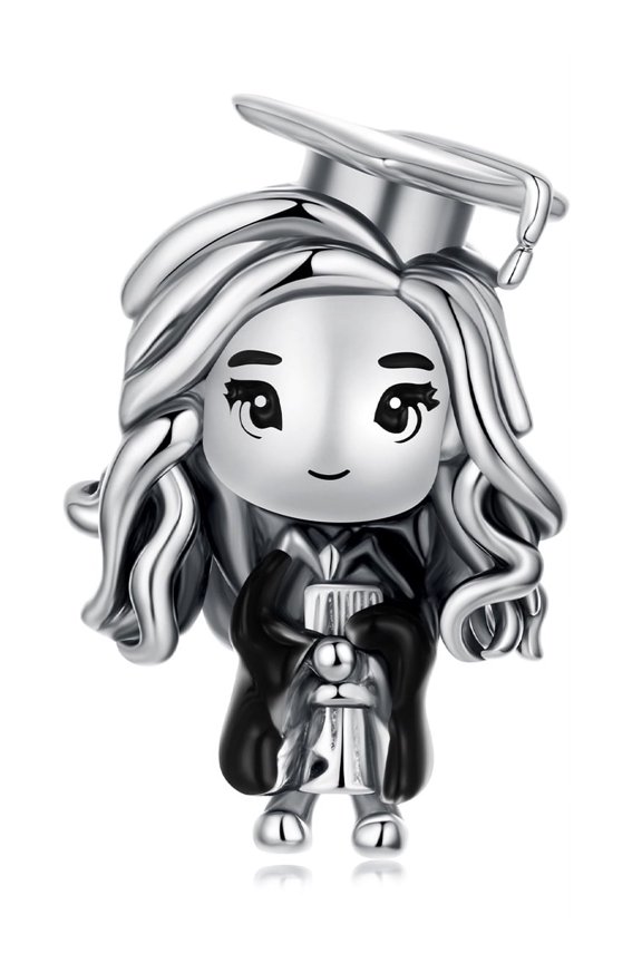 Graduation Charm 925 Sterling Silver Charm , Gift Box Packaging