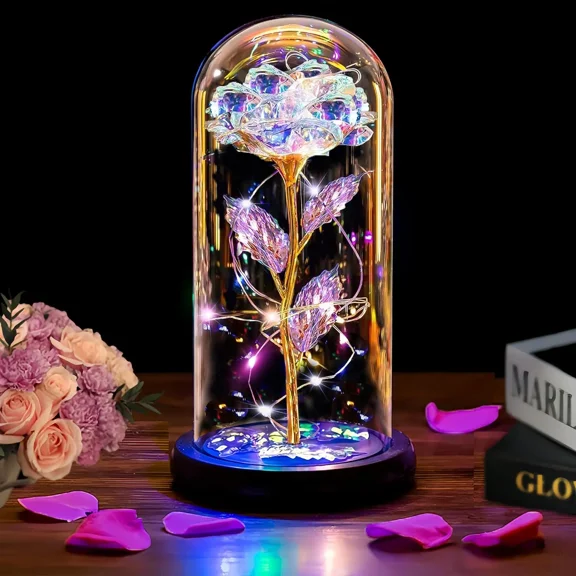 Graduation Classic Gifts LED Everlasting Rose Eternal Flower,Romantic Creative Gifts for Women-Valentine's,Day, Mother's Day, Birthday, Memorable Dates luxury valentines Gifts for Her Anniversary gif